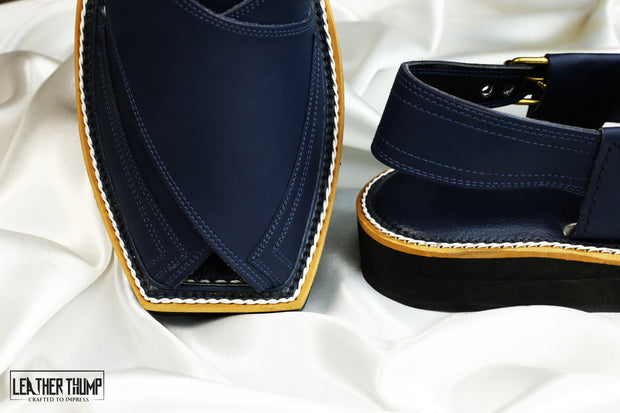 Matte Blue Kaptaan Chappal