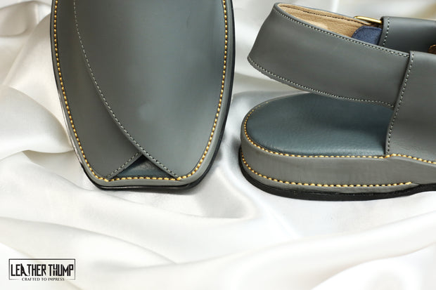 Premium Grey Peshawri chappal
