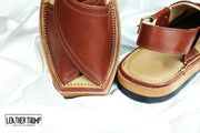 Classsic Brown Double Stitch peshawri chappal