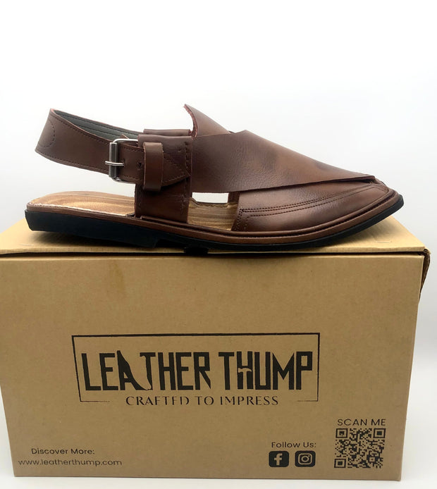 Double Shade Brown Peshawri Chappal