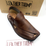 Double Shade Brown Peshawri Chappal
