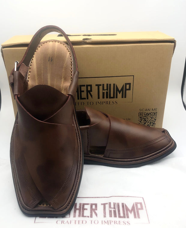 Double Shade Brown Peshawri Chappal